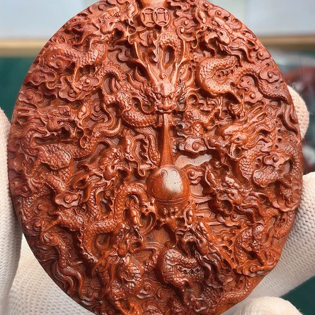 檀香紫檀（小叶紫檀）手串/手链九龙戏珠