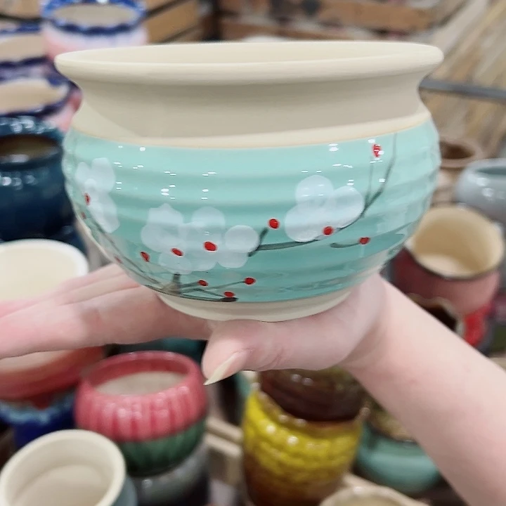 有孔.凑满10元发货多肉陶瓷花盆！