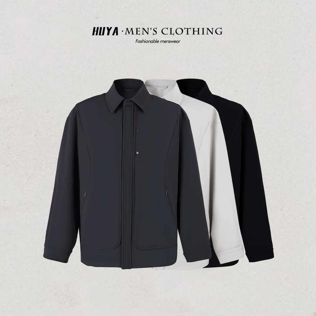 虎牙兄弟外套男款2025秋季户外防风翻领高级感休闲百搭夹克H25025