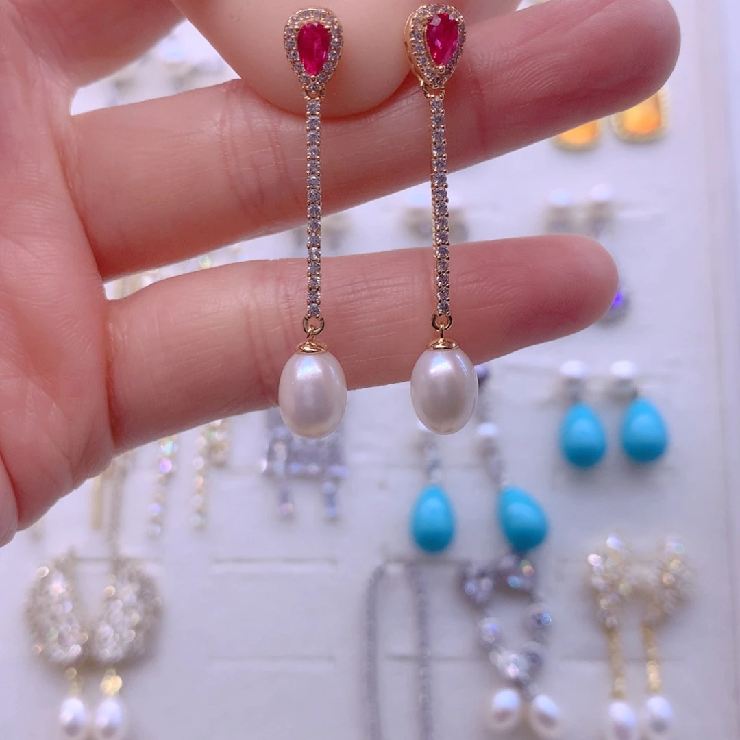 耳饰合金淡水珍珠