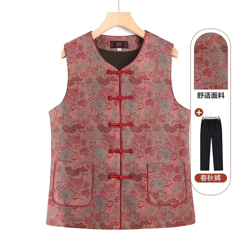 奶奶春装国风马甲外套中老年人女妈妈春秋马夹上衣服2025新款