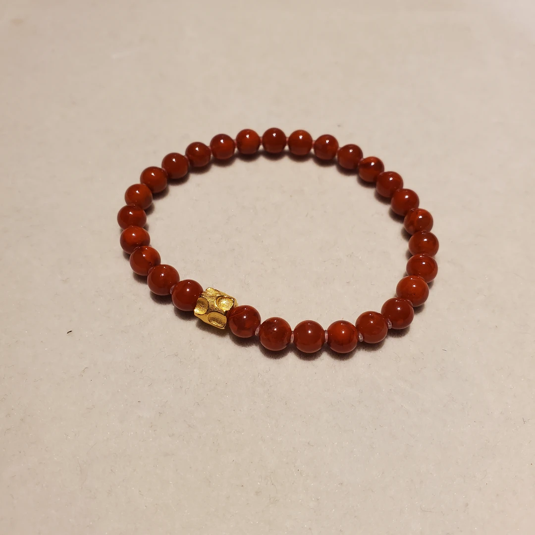 天然高品质南红玛瑙瓦西火焰配18K金无相配珠0113020