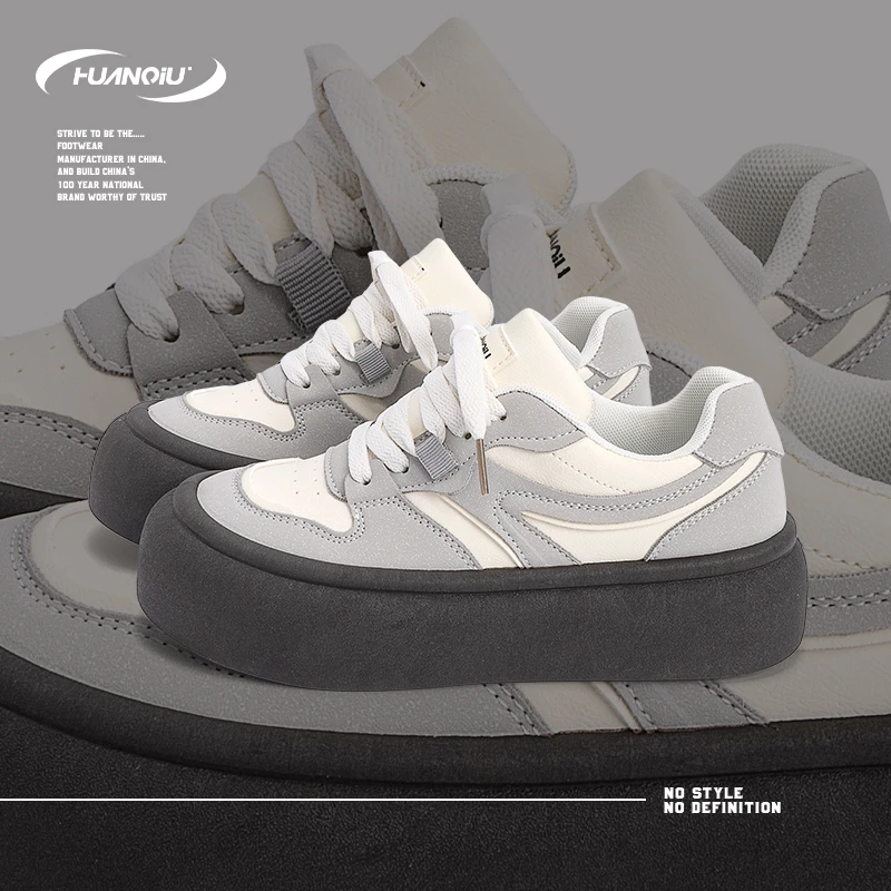 HUANQIU/环球舒适百搭软底轻便板鞋女鞋2025夏季新款厚底小巧休闲
