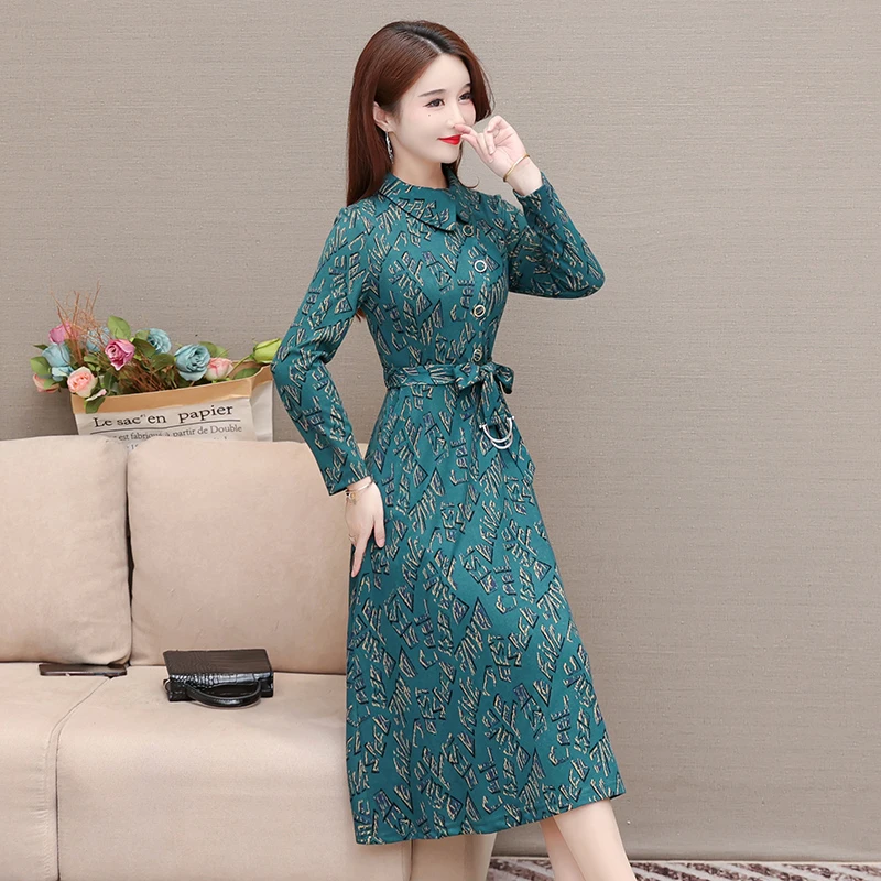 2025春季新高端小香风女装连衣裙气质优雅减龄碎花时尚修身妈妈装
