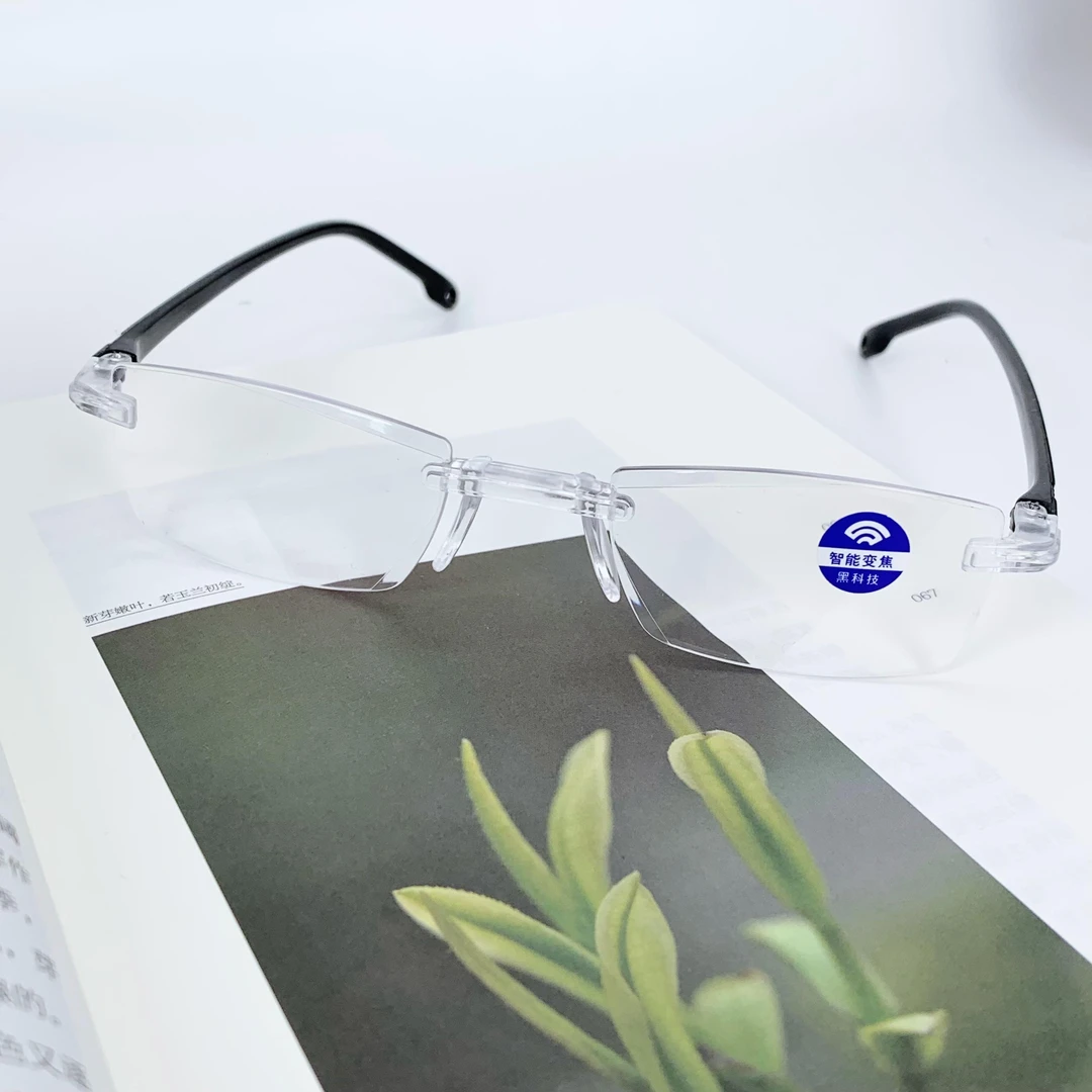 老花镜远近两用防蓝光防辐射100-300度切边无框老花镜DD