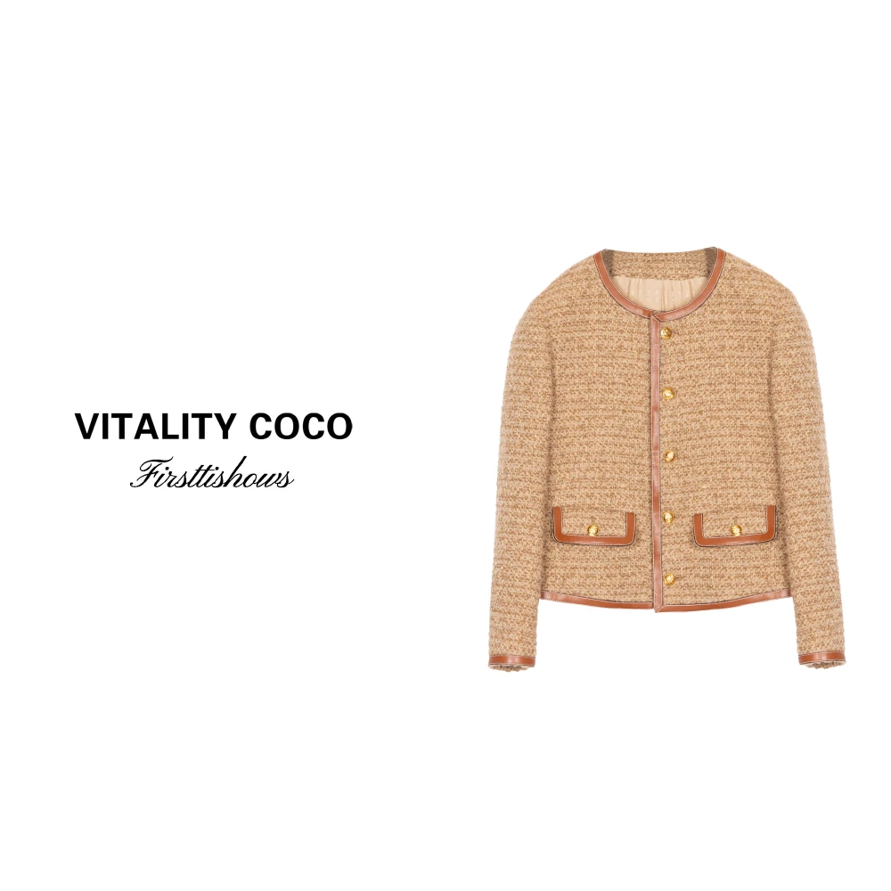 「VITALITY COCO」中古系列复古设计感粗花呢小香风外套-547