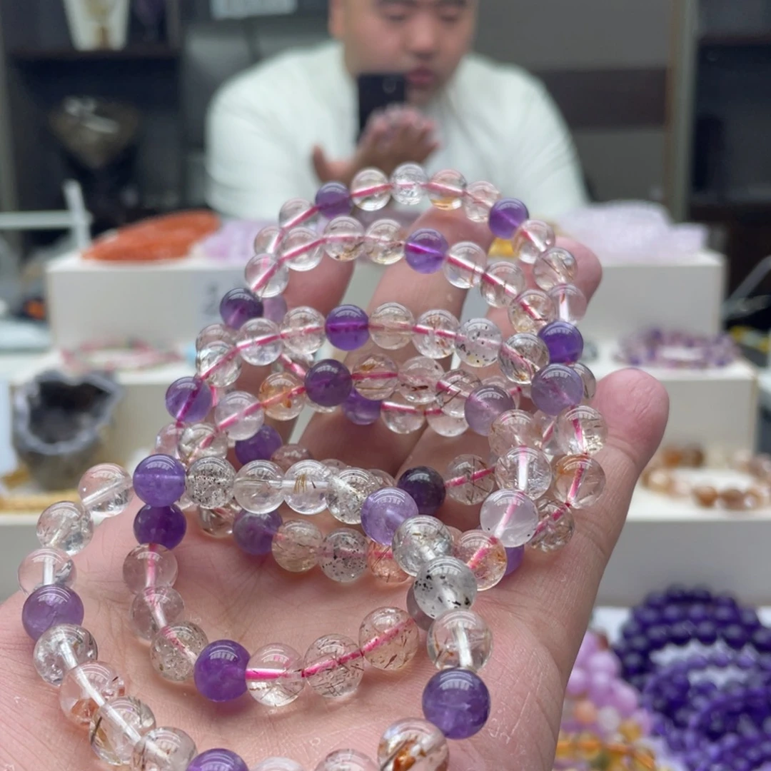 未镶嵌手链水晶9mm左右超七手串