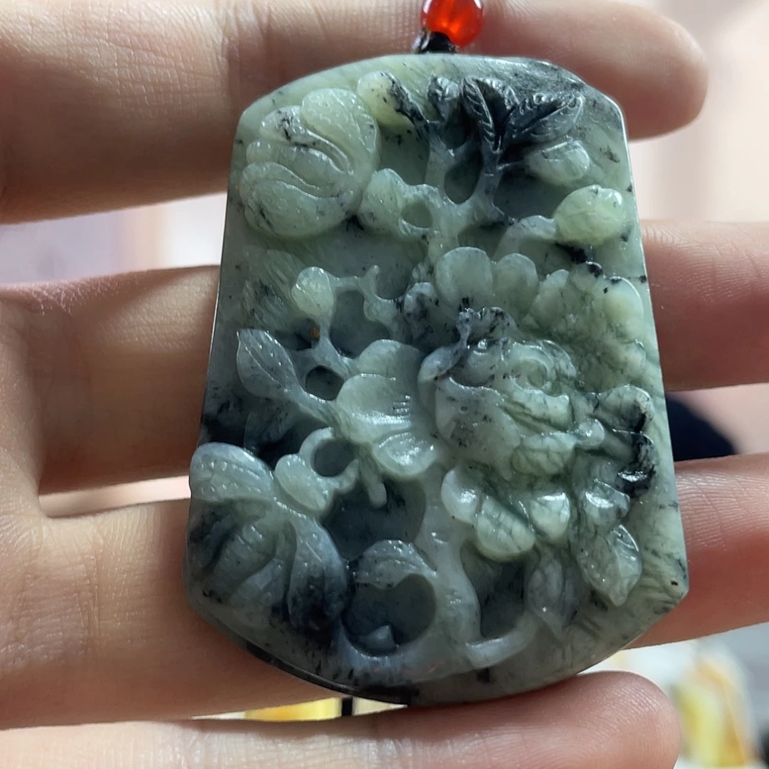 蛇纹石玉未镶嵌吊坠(赠链)