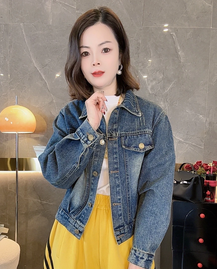 （韩熙）牛仔短外套女2025春季新款韩版时尚刺绣气质百搭显瘦