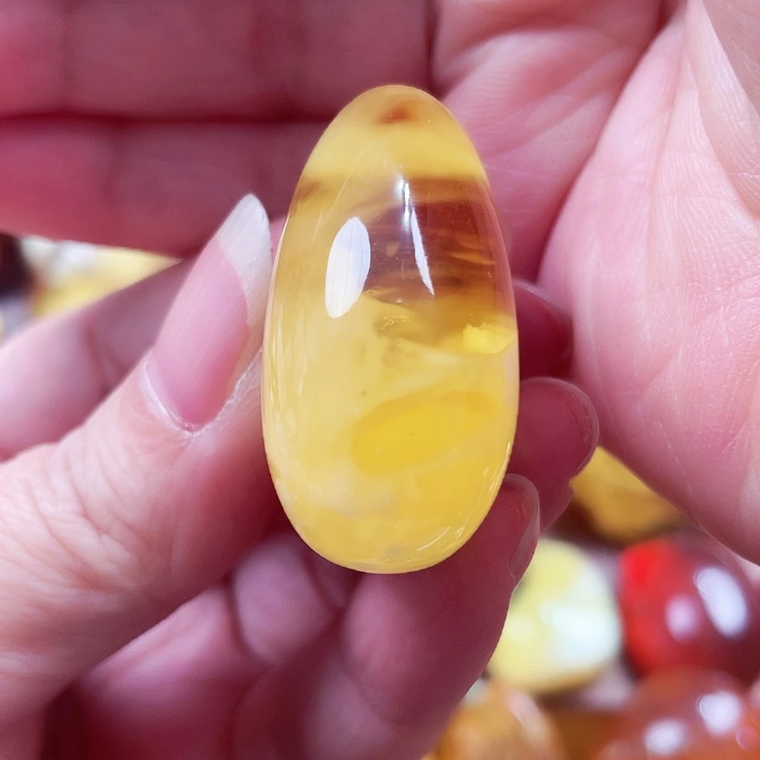 琥珀戒指银S925镶嵌源*戒指