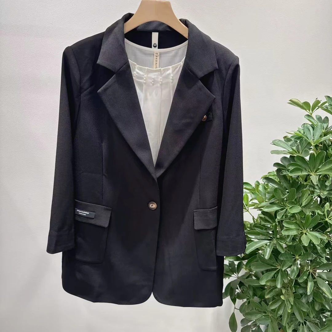 胖mm修身显瘦西装外套