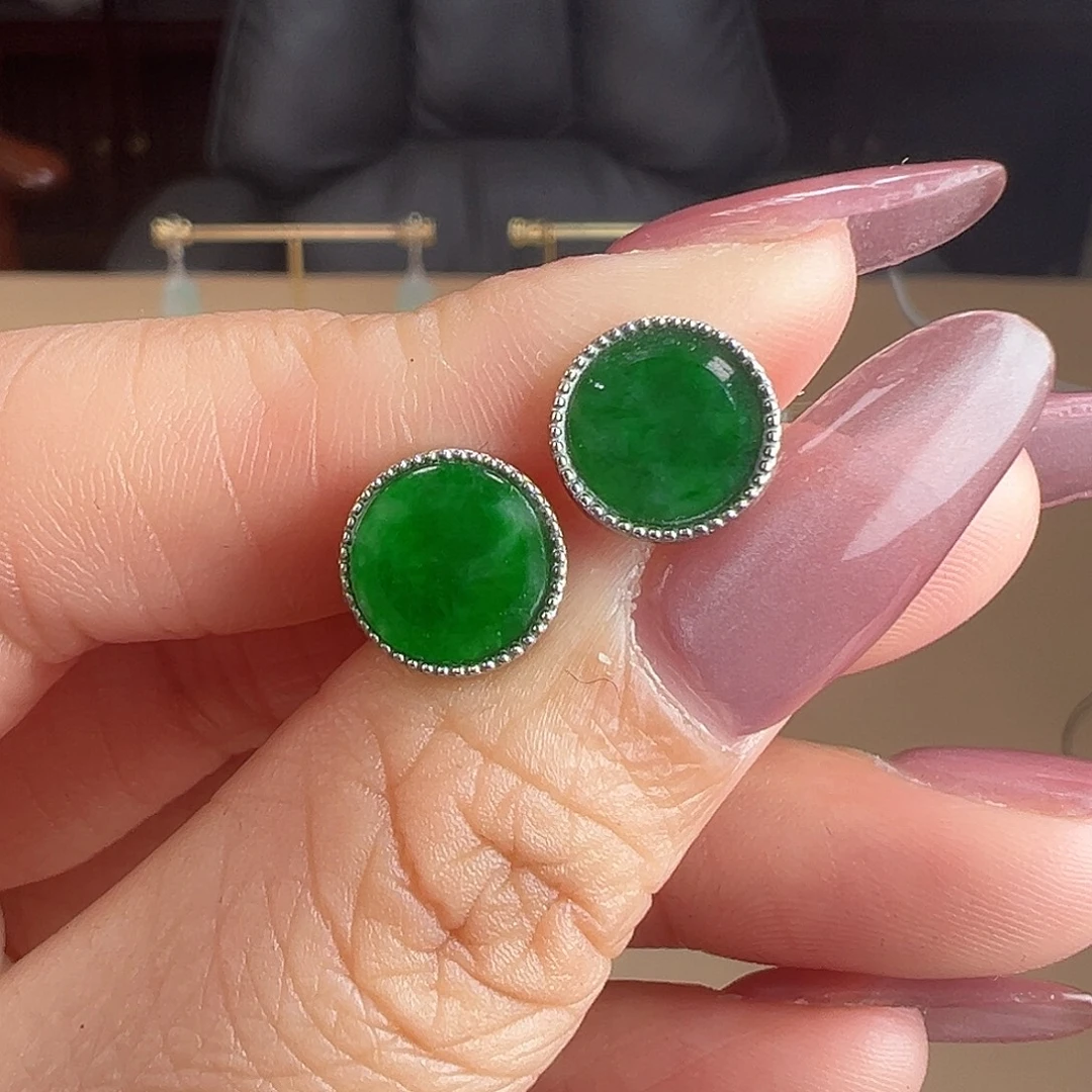 翡翠银S925镶嵌耳饰耳饰4