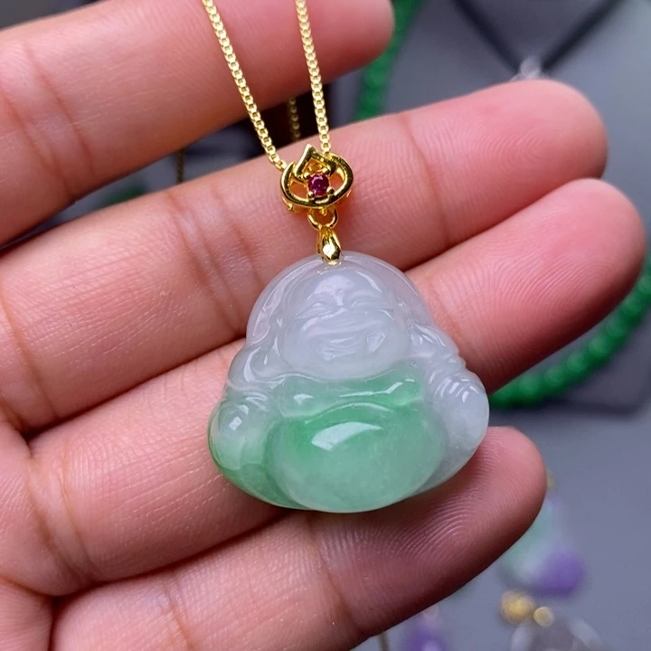 翡翠未镶嵌吊坠(赠链)