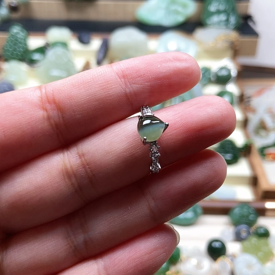 银S925镶嵌戒指和田玉