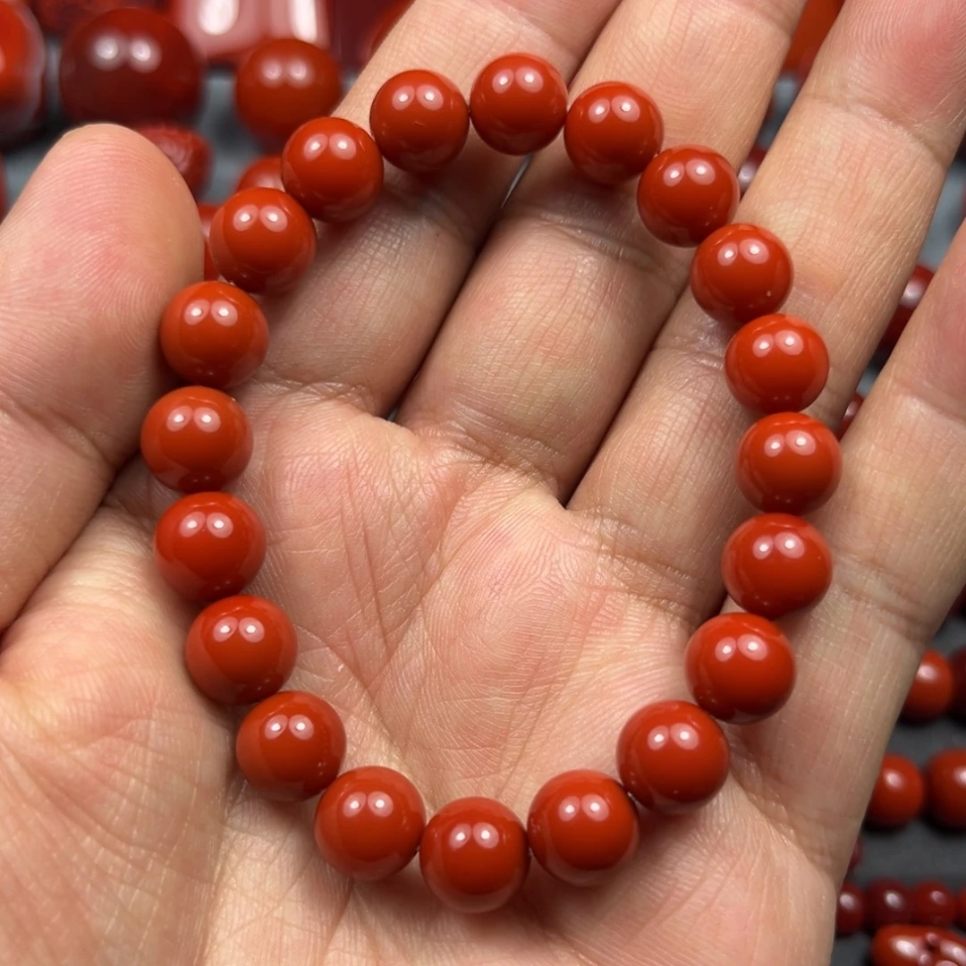 南红玛瑙未镶嵌珠宝奇石尺寸9+柿子锦红