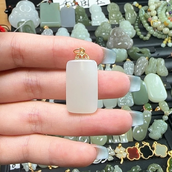 和田玉银S925镶嵌颈饰