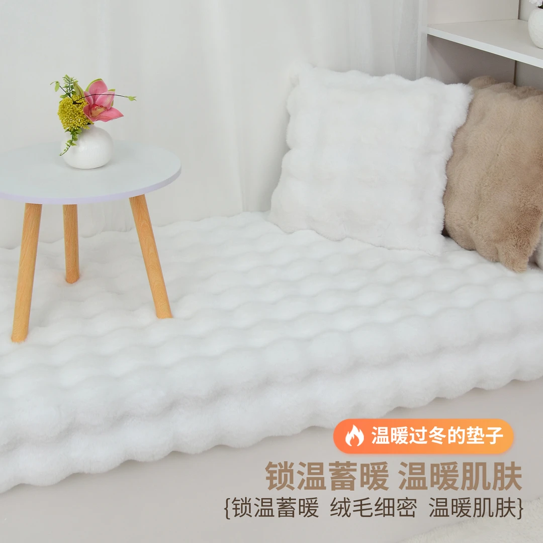 【洛曼】定制高档兔毛泡泡毛绒秋冬加厚沙发阳台飘窗卧室地毯防滑垫
