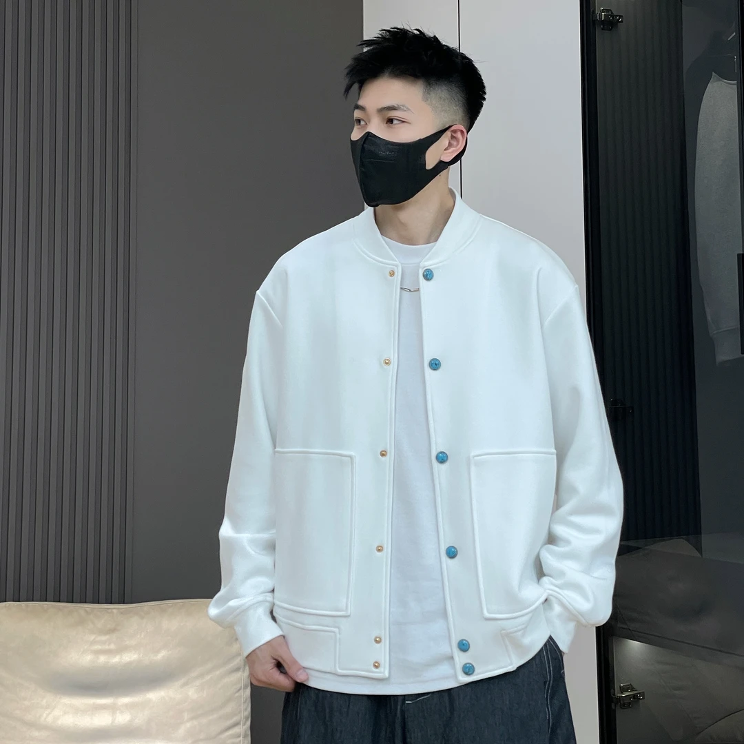 【重工系列】绿松石新款棒球领夹克休闲百搭双排扣男女同款情侣外套