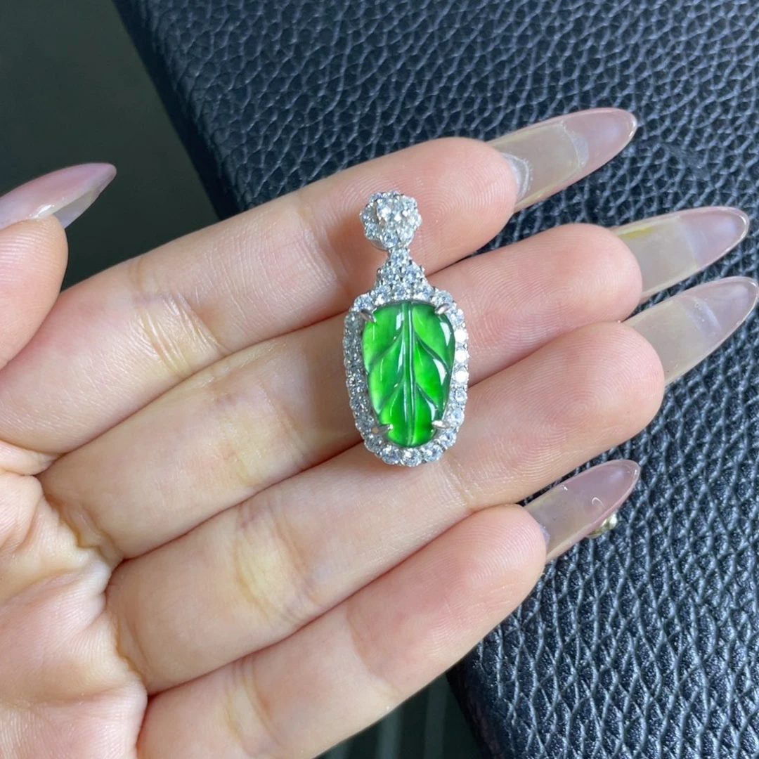 翡翠银S925镶嵌吊坠(不含链)