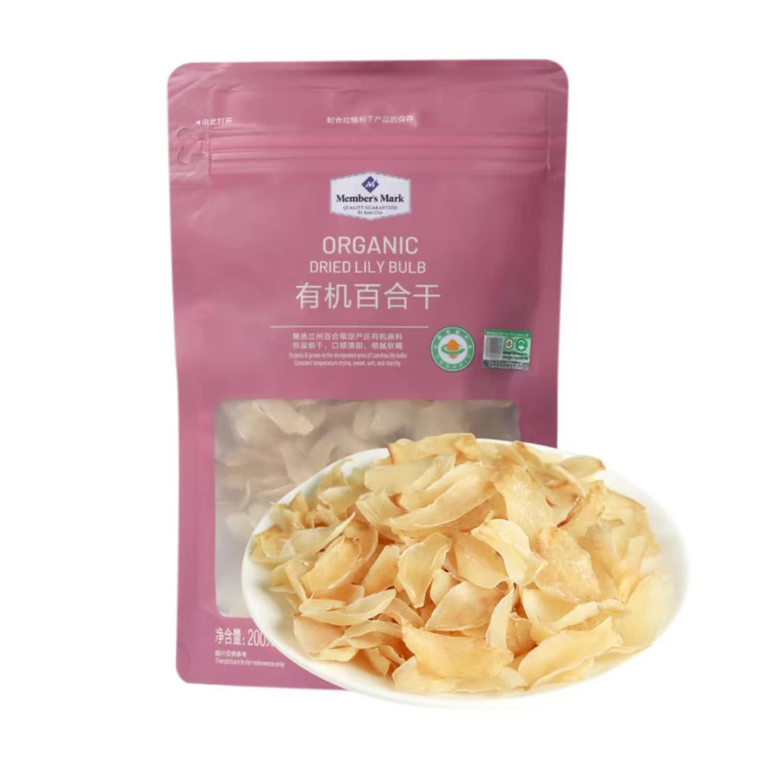 山姆代购有机百合干特产甜干白无硫干货甘肃原色食用合汤煮粥200g