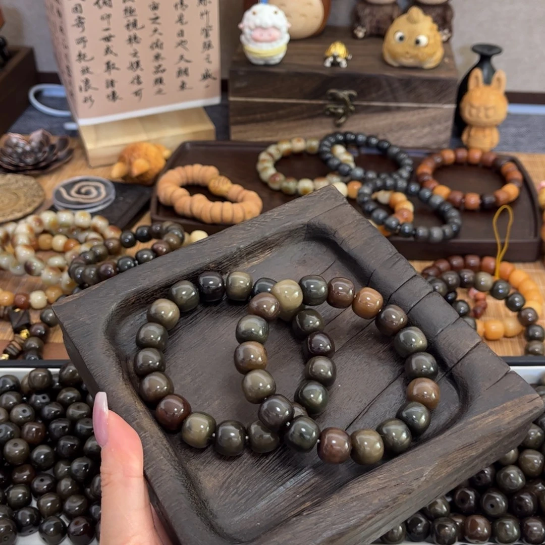 白玉菩提手串冰吸耶耶13.5桶珠微瑕随机