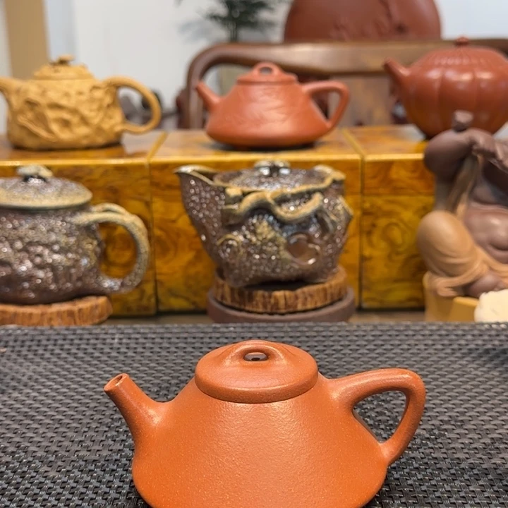 茶壶紫砂纯红降坡特价150Cc文瓢