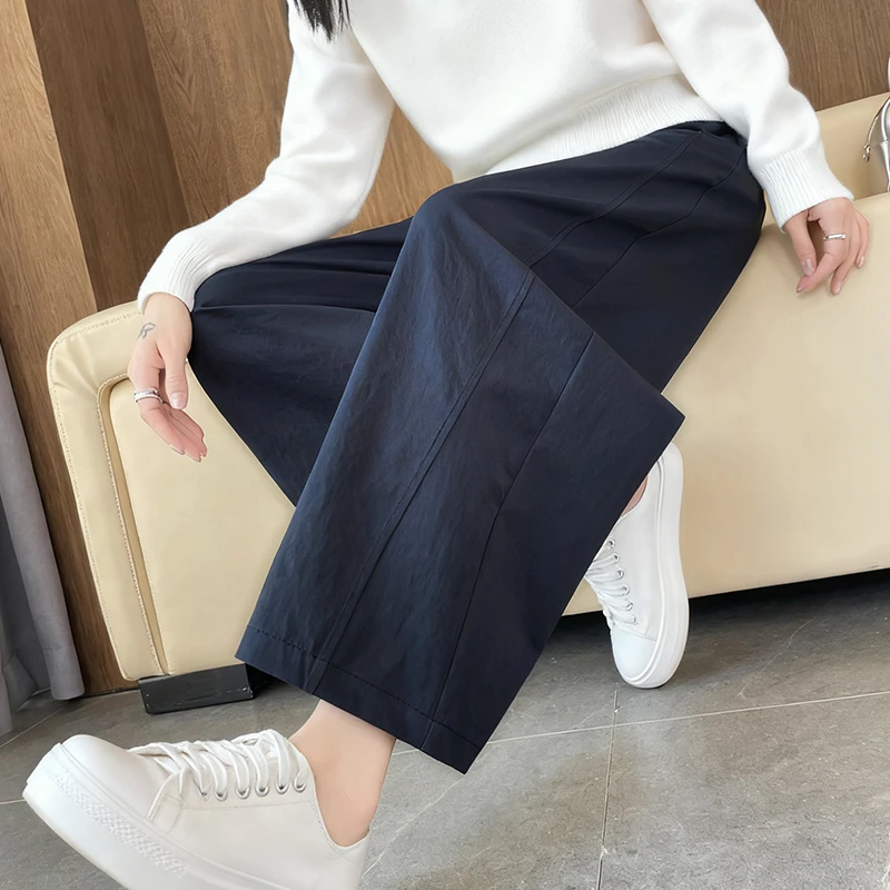 九分香蕉裤女春秋2025新款休闲窄版直筒八分裤子女镰刀弯刀阔腿裤