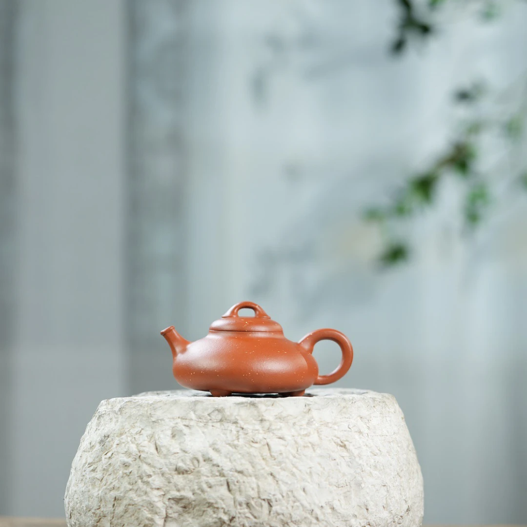 【隐瓢】 紫砂壶 原矿朱泥(铺砂),150cc