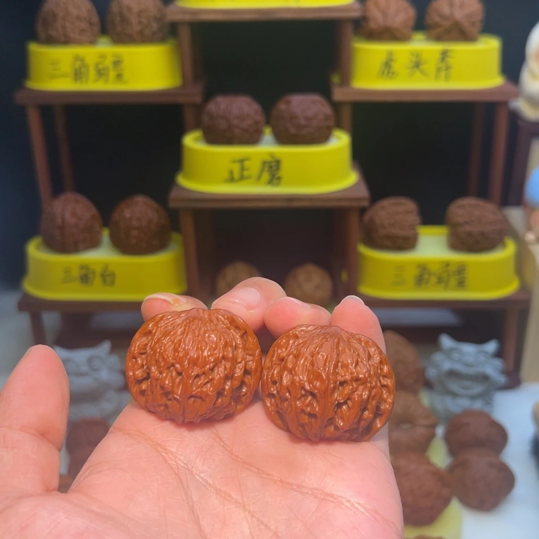 荒***葛文玩核桃吊坠全品38磨盘