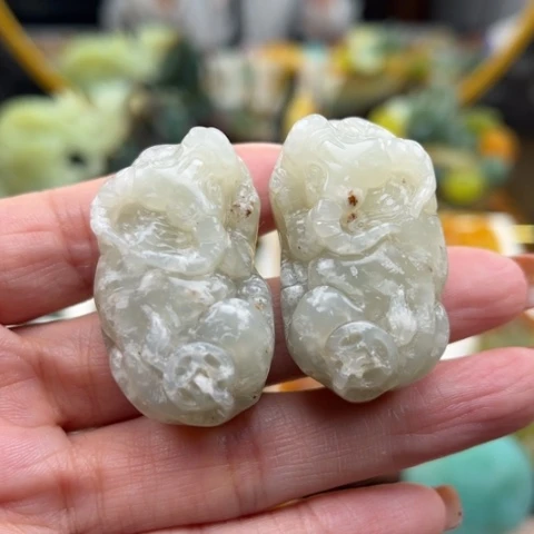 岫玉未镶嵌挂件挂件