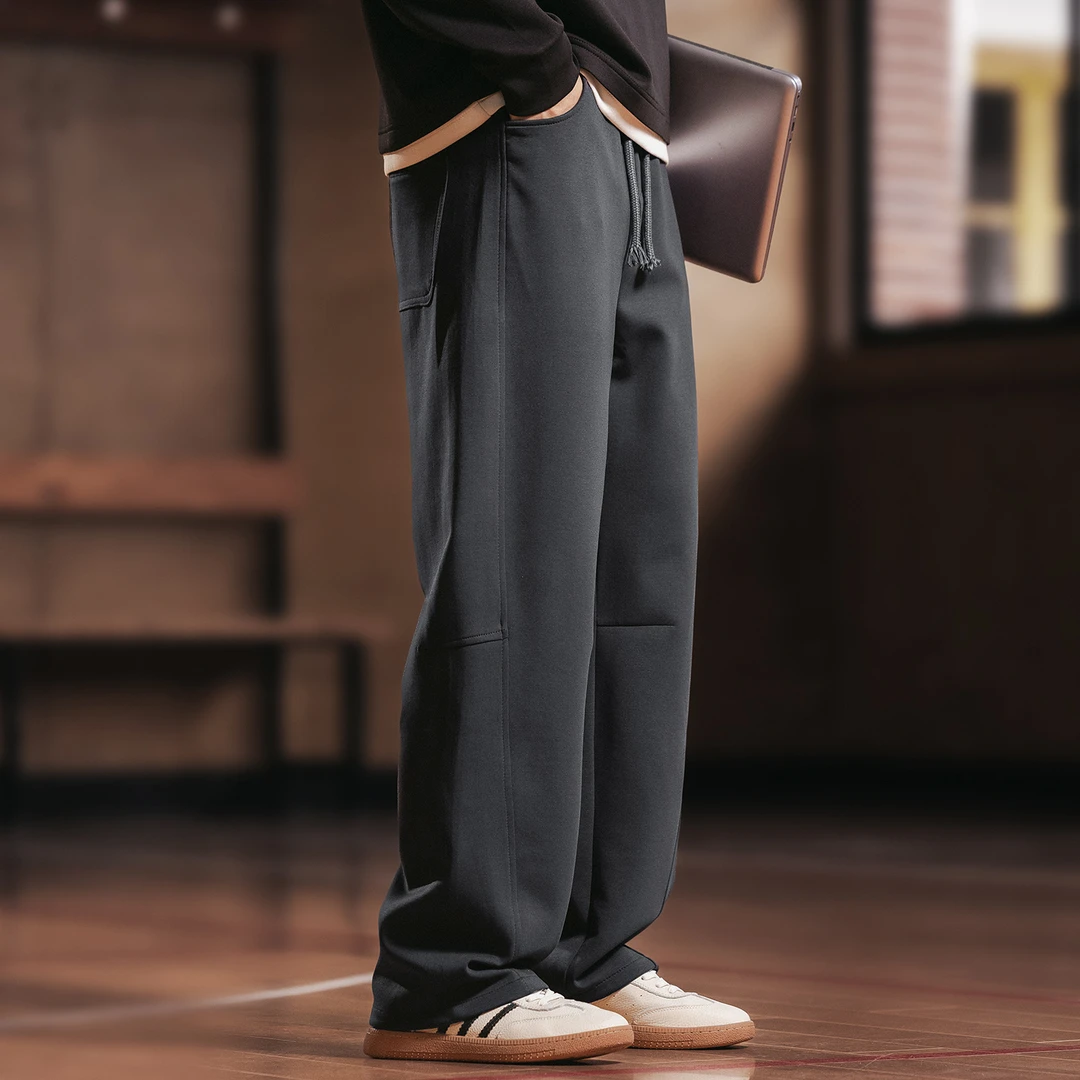 格蓝鹿美式潮牌垂感卫裤子男2025秋季新款宽松透气直筒运动休闲裤