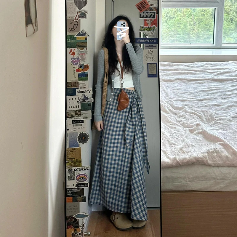 5346灰色开衫搭半身连衣裙女早春季2025新款小个子高级感长裙套装