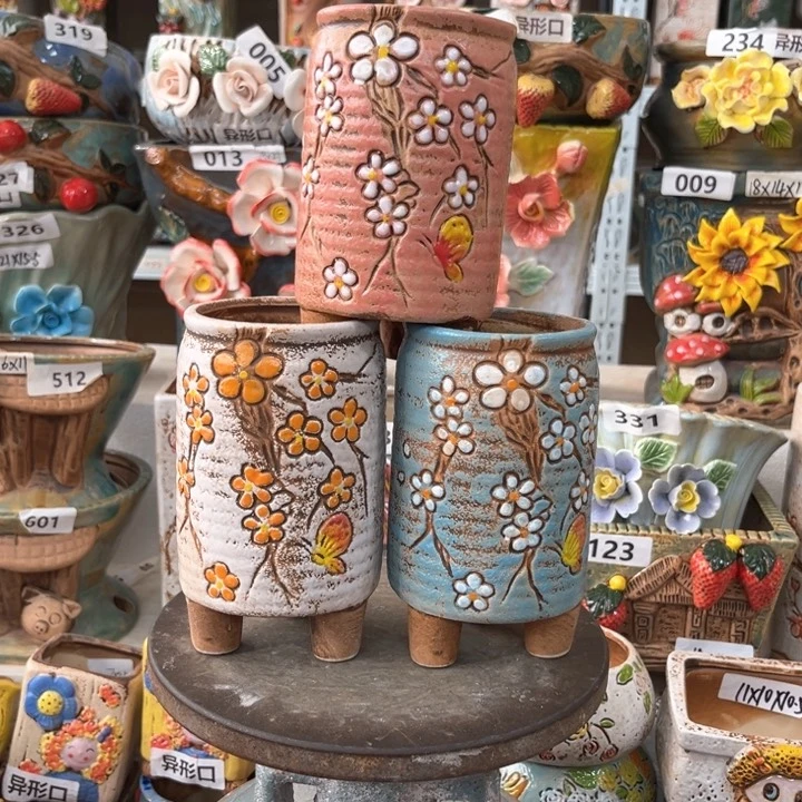 紫砂花盆粗陶材质多肉花盆