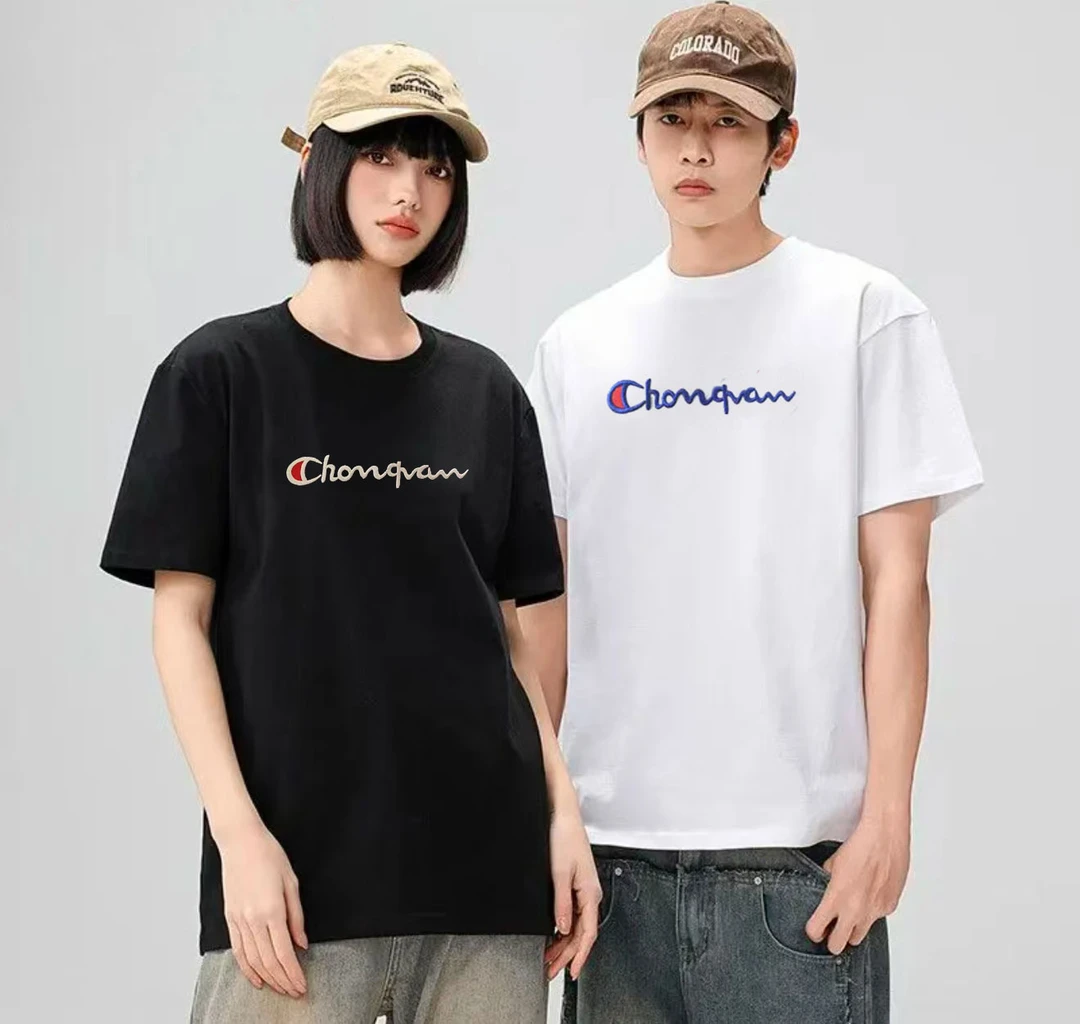 【重工刺绣】夏季高品质男女同款百搭情侣T恤半袖Chonqvaw