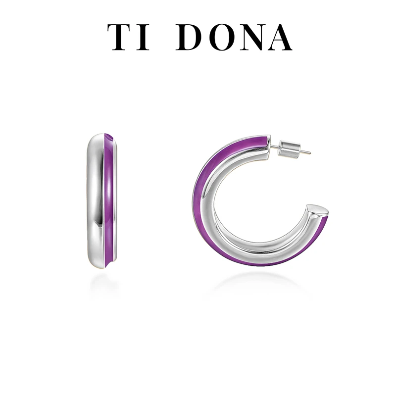 AZLOOK 耳环【中国设计师品牌】TI DONA 米兰之光圆满系列耳环-紫