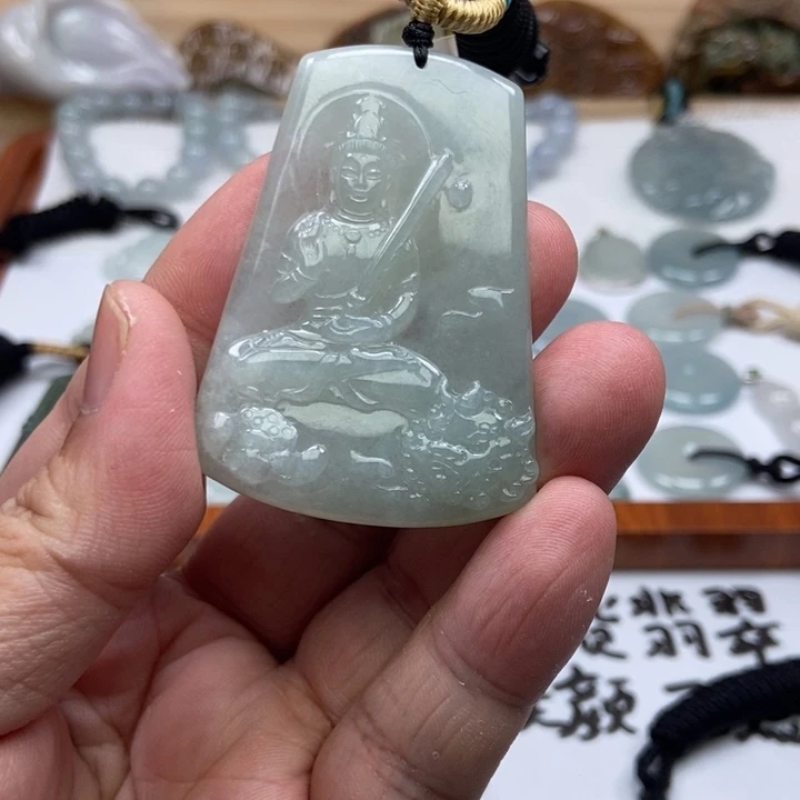 翡翠未镶嵌颈饰文殊 天然缅甸A货翡翠