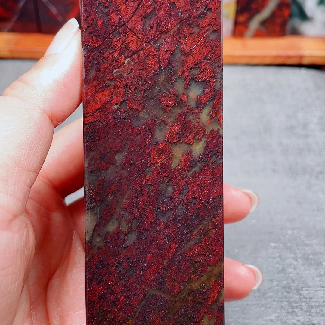 【闪购商品】玉桂林鸡血玉印章素章13