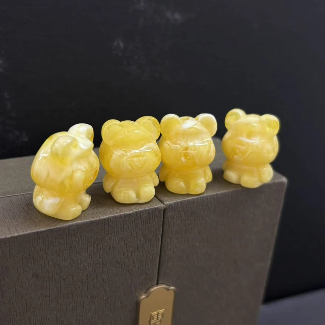 蜜蜡可爱小熊DIY吊坠*单个