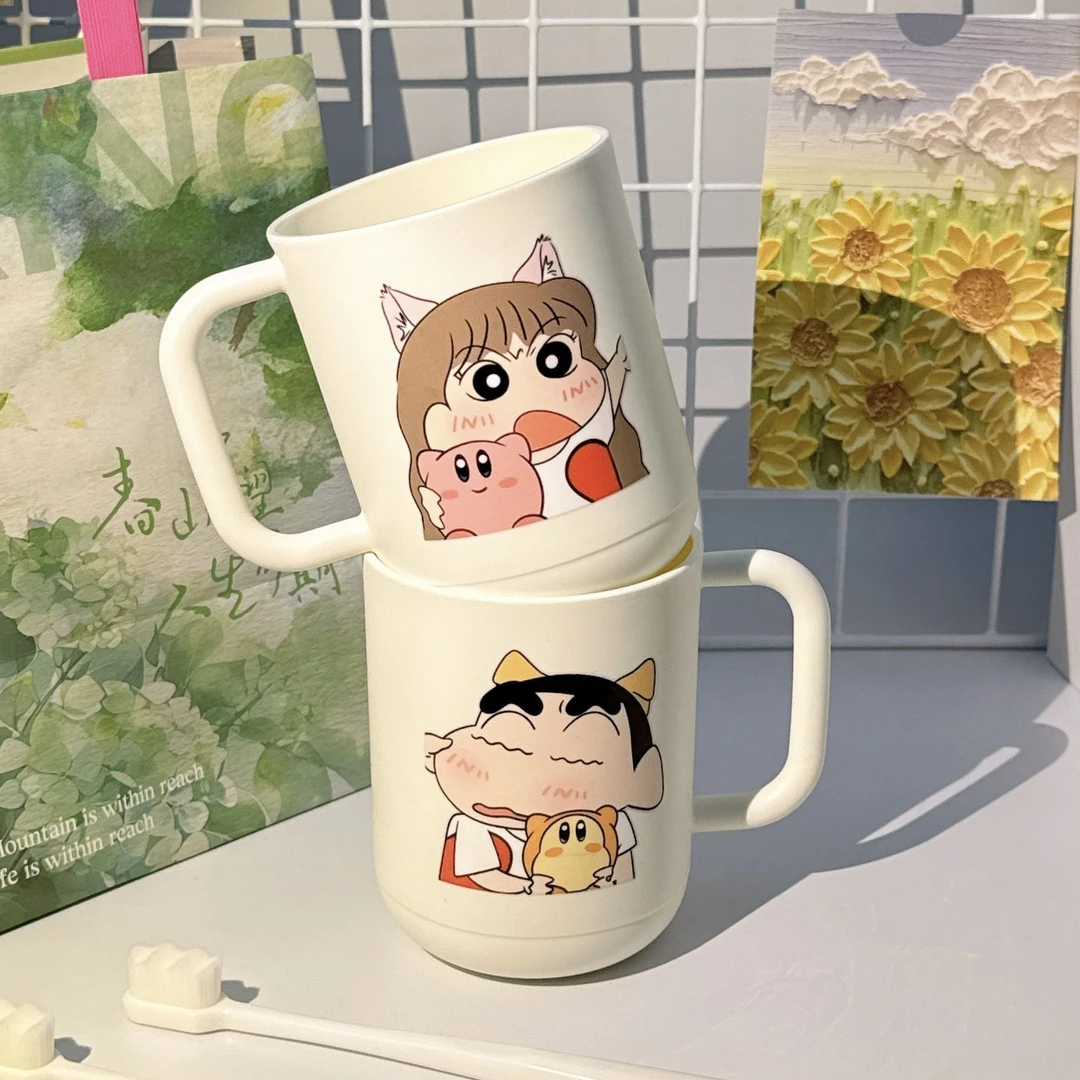 可爱双人卡通漱口杯蜡笔小新新款防摔加厚洗漱杯家用高颜值刷ADW