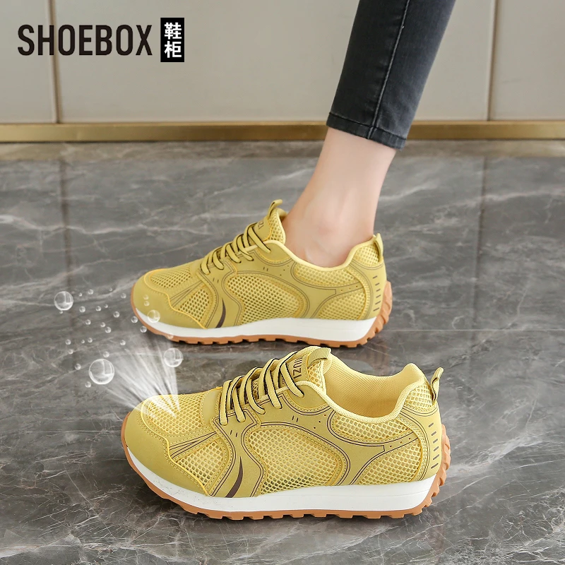 达芙妮旗下网面透气阿甘鞋女2025夏新款百搭休闲运动跑步鞋女