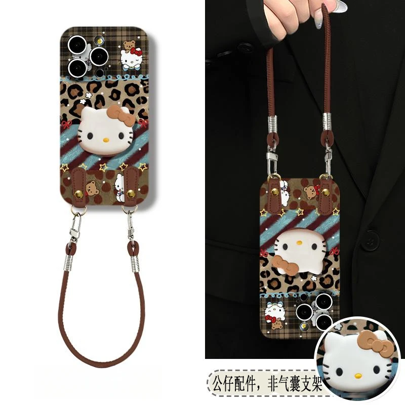 飞虎胜拼接豹纹KT猫适用iPhone16/15菲林手机壳华为vivo小米oppo