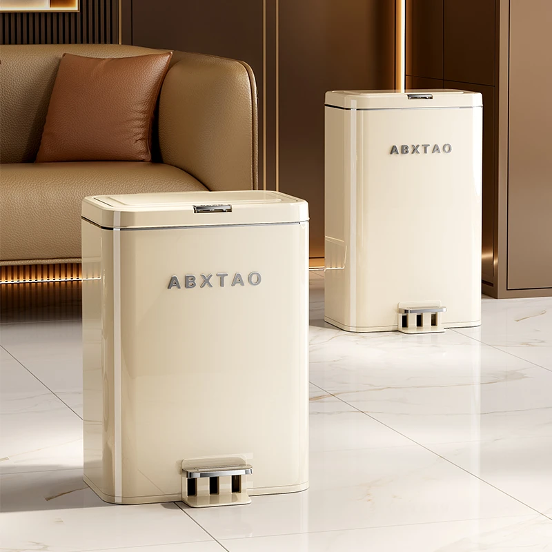 【佳立方】轻奢大容量脚踏垃圾桶新款客厅高颜值带盖方形双开垃圾桶