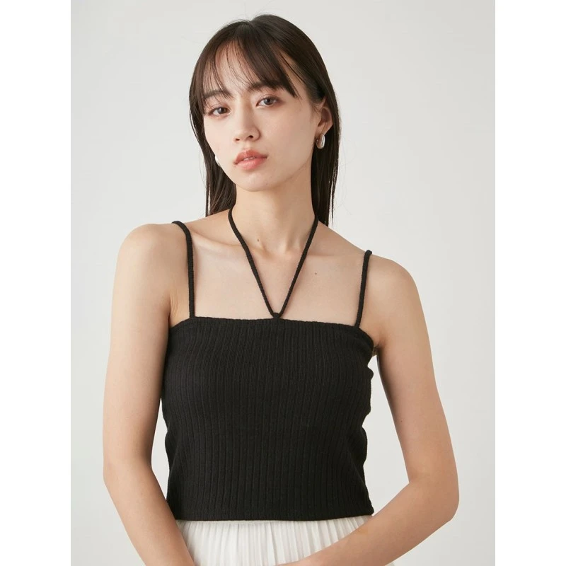 【强哥外贸】S 杂志款 夏季修身甜美百搭短款吊带背心小众撞色通勤