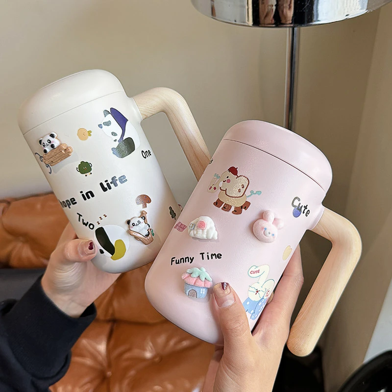 316陶瓷内胆保温杯女生可携式咖啡随行杯茶水分离水杯子2025新款