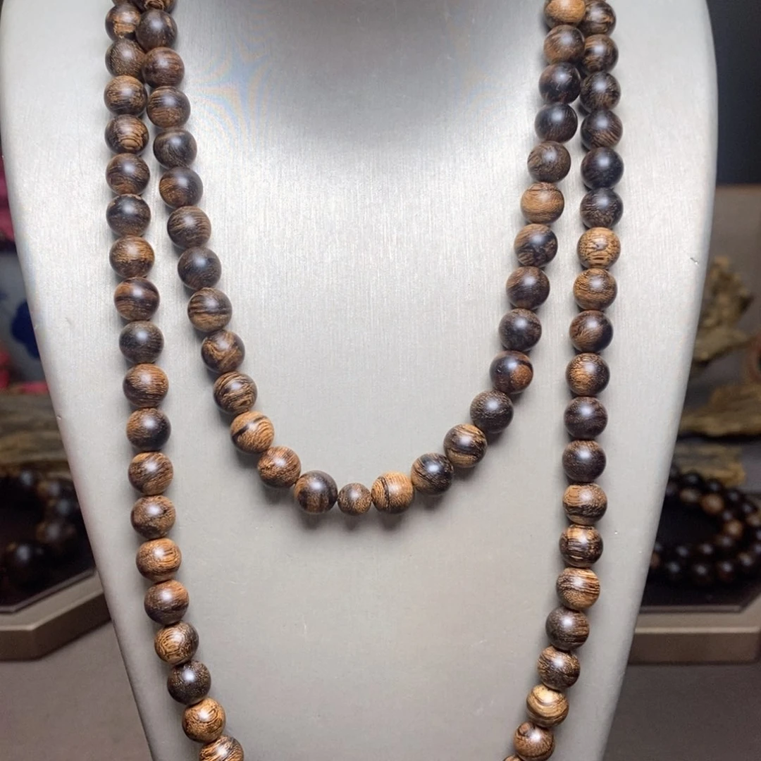 沉香手串越南芽庄白棋楠瘤疤金丝帝王窖藏限量08×108