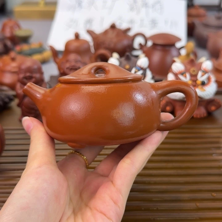茶壶紫砂朱泥全手景舟石瓢160毫升