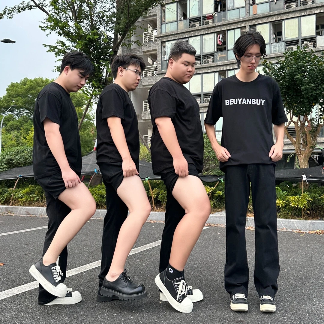 怪兽大码实验室牛仔裤男秋季腿粗屁股大显高显瘦裤子弯刀微喇长裤