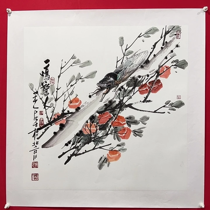 用***3国画柳平四尺斗方