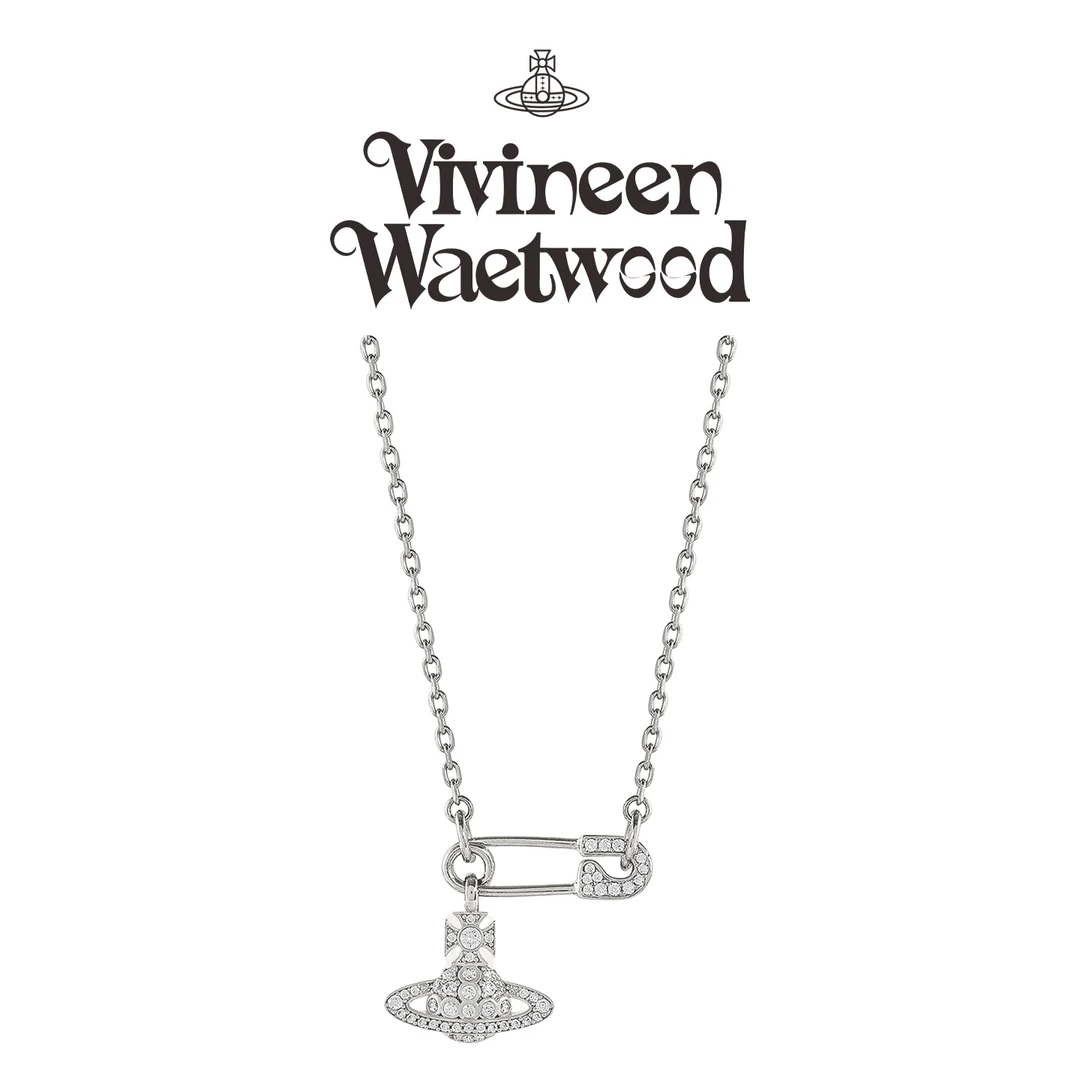 Vivireer Waetwssd 正品 回形针土星项链