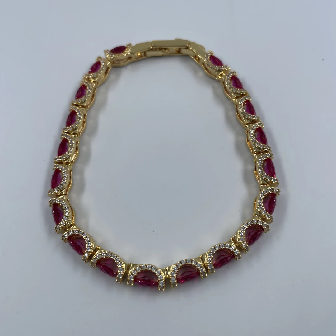 铜合金合成锆石手镯 精致简约时尚百搭高级感手链（19cm）C-34108